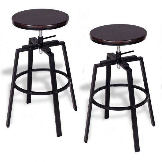 Set of 2 Adjustable Vintage Bar Stool