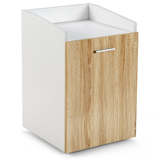 File Cabinet with 2 Drawers Mobile Filing Cabinet with Wheel for Letter Size-White - Minihomy