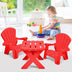 3-Piece Plastic Children Play Table Chair Set-Red - Color: Red - Minihomy