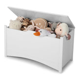 Kid's Toy Box with Flip-Top Lid and Cut-Out Pulls - Minihomy