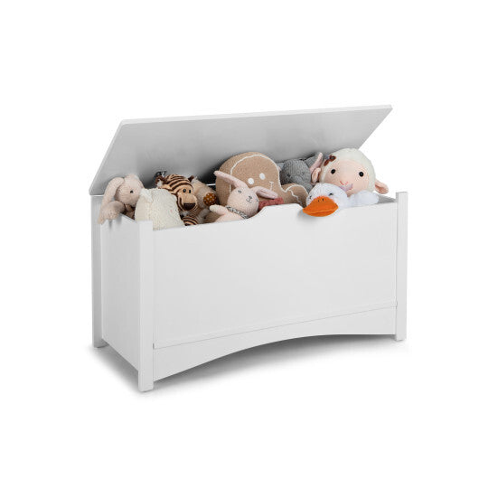 Kid's Toy Box with Flip-Top Lid and Cut-Out Pulls - Minihomy