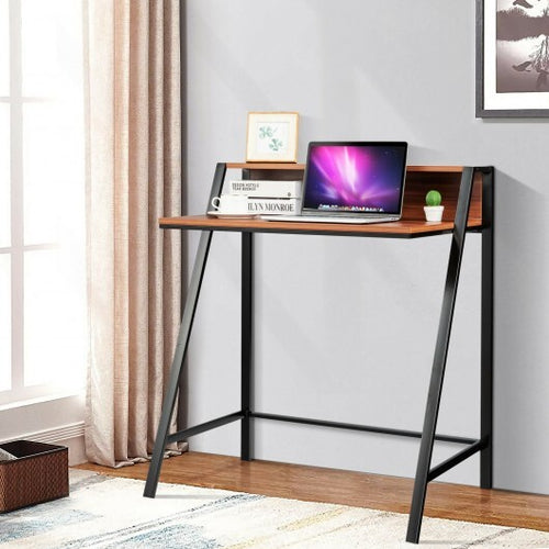 2 Tier Computer Desk PC Laptop Table - Study Writing Home Office Workstation