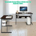 L-Shaped Computer Desk with Tiltable Tabletop-Brown - Color: Brown - Minihomy