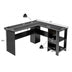 Modern L-Shaped Computer Desk with Shelves-Black - Color: Black - Minihomy