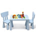 3 Pieces Toddler Multi Activity Play Dining Study Kids Table and Chair Set-Blue - Color: Blue - Minihomy