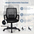 Mid-Back Mesh Height Adjustable Executive Chair with Lumbar Support - Color: Black - Minihomy