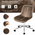 Leather Armless Adjustable Mid-Back Office Chair - Color: Brown - Minihomy