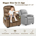 Kids PU Leather/Velvet Fabric Kids Recliner Chair with Cup Holders-Light Brown - Color: Light Brown - Minihomy