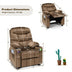 Kids PU Leather/Velvet Fabric Kids Recliner Chair with Cup Holders-Light Brown - Color: Light Brown - Minihomy