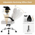 Adjustable Swivel Office Chair with High Back and Flip-up Arm for Home and Office-Beige - Color: Beige - Minihomy