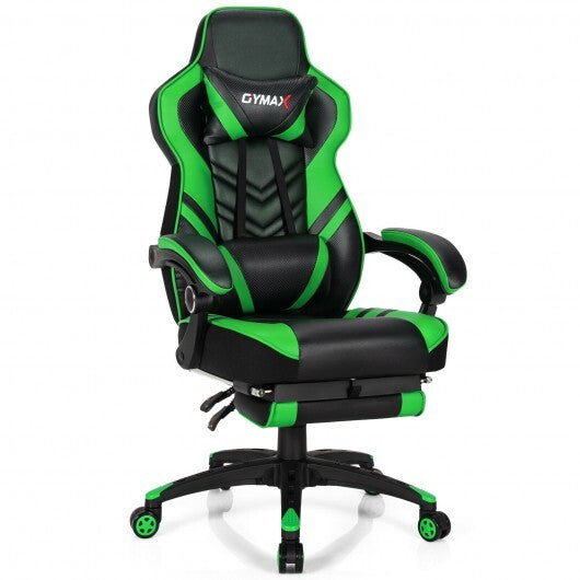 Adjustable Gaming Chair with Footrest for Home Office-Green - Color: Green - Minihomy