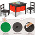 2-in-1 Kids Activity Table and 2 Chairs Set with Storage Building Block Table-Espresso - Color: Dark Brown - Minihomy