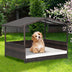 Outdoor Wicker Dog House with Weatherproof Roof-Gray - Minihomy