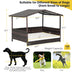 Outdoor Wicker Dog House with Weatherproof Roof-Gray - Minihomy