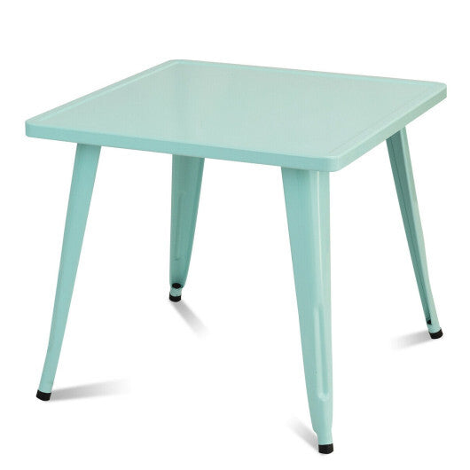 27'' Kids Square Steel Table Play Learn Activity Table-Blue - Color: Blue