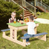 3-in-1 Outdoor Wooden Kids Water Sand Table with Play Boxes - Color: Natural - Minihomy