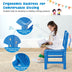 2 Pieces Kids Learning Chair set with Backrest-Blue - Minihomy