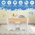 4-in-1 Wooden Activity Kids Table and Chairs with Storage and Detachable Blackboard-White - Minihomy