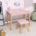 2-in-1 Children Vanity Table Stool Set with Mirror-Pink - Color: Pink - Minihomy