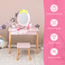 2-in-1 Children Vanity Table Stool Set with Mirror-Pink - Minihomy