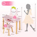 2-in-1 Children Vanity Table Stool Set with Mirror-Pink - Minihomy