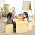 3 Pieces Kids Wooden Table and Chair Set  - Color: Natural - Minihomy