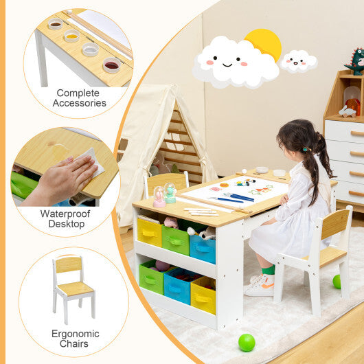 Children Art Activity Table and Drawing Table-Natural - Minihomy