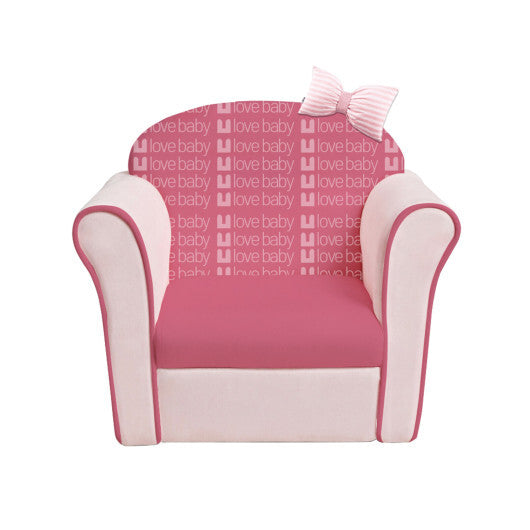 Original Kids Sofa with Armrest and Thick Cushion-Pink - Color: Pink