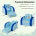 3 in 1 Convertible Flip Open Kids Sofa for Nap Play Sleep - Minihomy