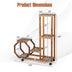 6-Tier Wooden Plant Stand with Wheels-Brown - Minihomy