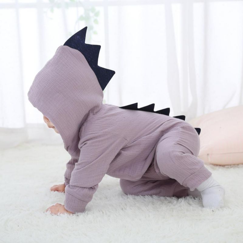 Dinosaur Design Hooded Baby Rompers - Minihomy