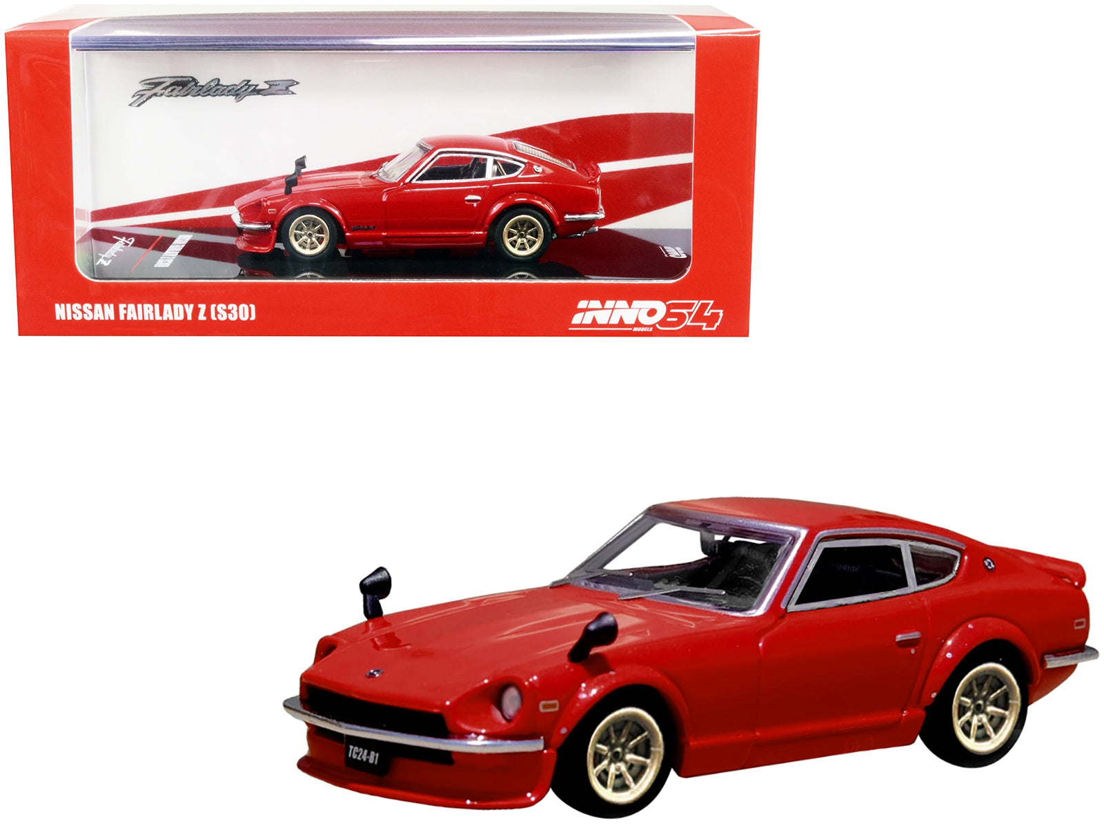 Nissan Fairlady Z (S30) RHD (Right Hand Drive) Red 1/64 Diecast Model Car by Inno Models - Minihomy