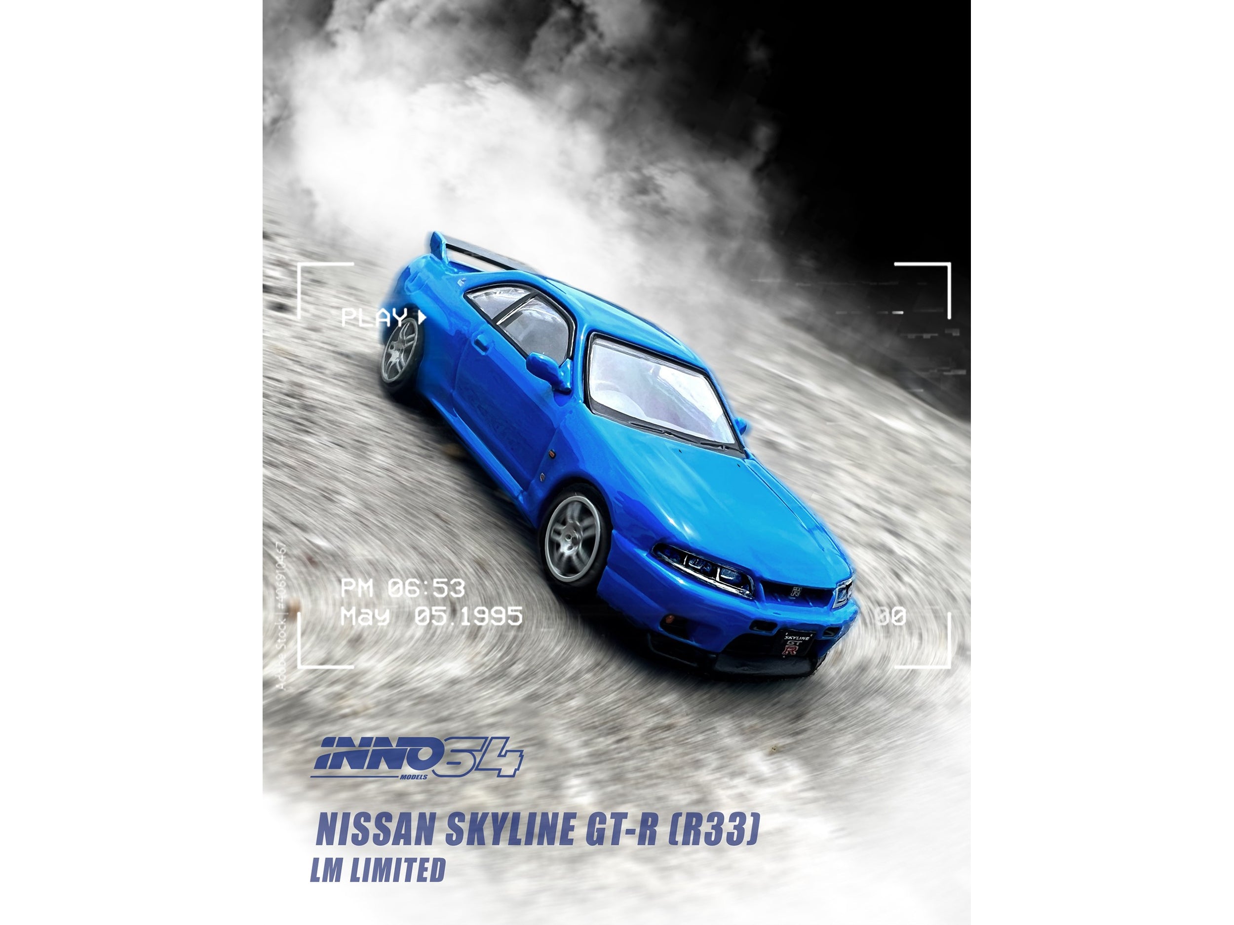 Nissan Skyline GT-R (R33) RHD (Right Hand Drive) Blue "LM Limited" 1/64 Diecast Model Car by Inno Models - Minihomy