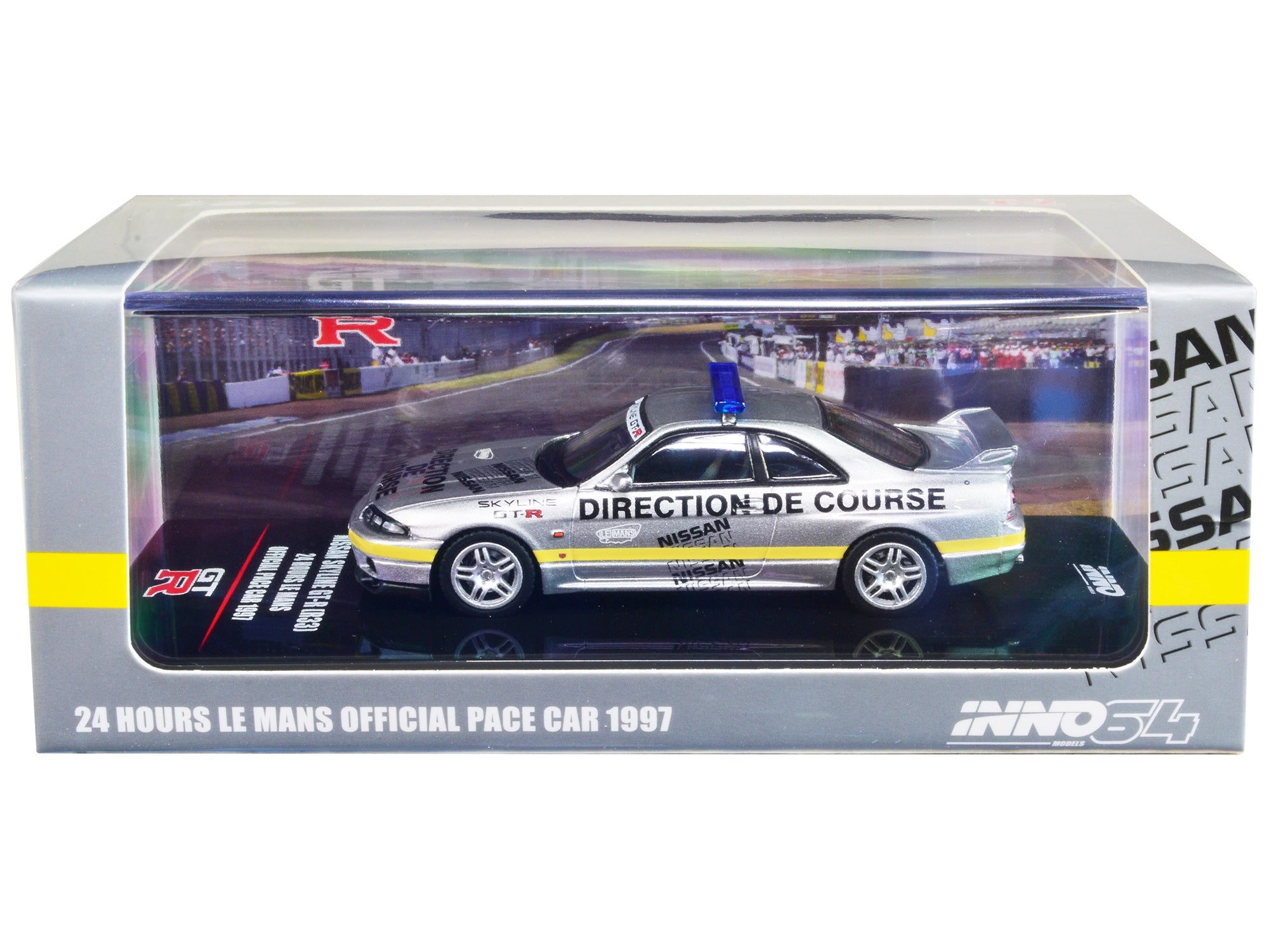 Nissan Skyline GT-R (R33) RHD (Right Hand Drive) "24 Hours of Le Mans - Official Pace Car" (1997) 1/64 Diecast Model Car by Inno Models - Minihomy