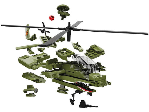 Skill 1 Model Kit  Apache Snap Together Painted Plastic Model Helicopter Kit by Airfix Quickbuild