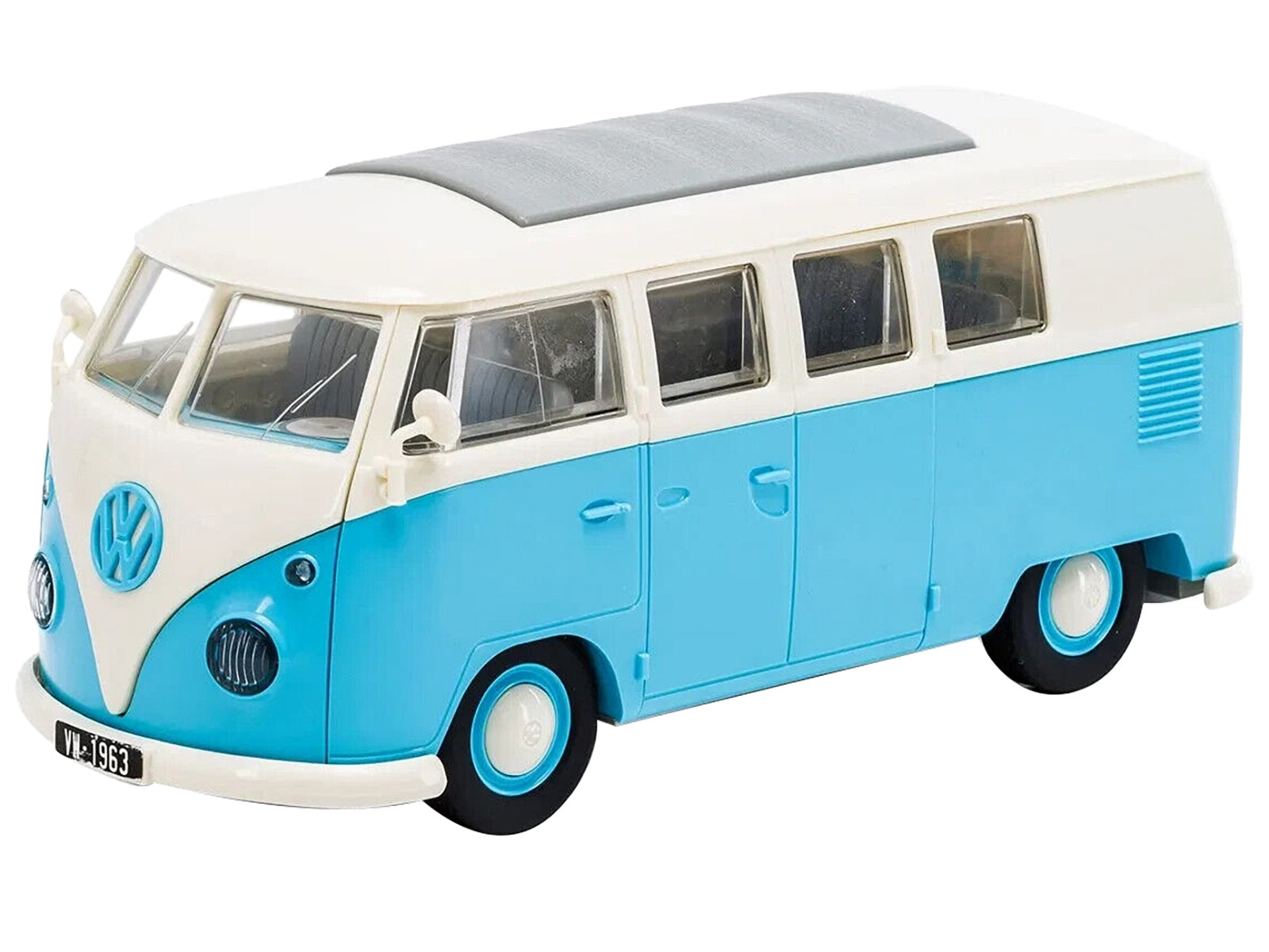 Skill 1 Model Kit Volkswagen Camper Van Blue Snap Together Model by Airfix Quickbuild