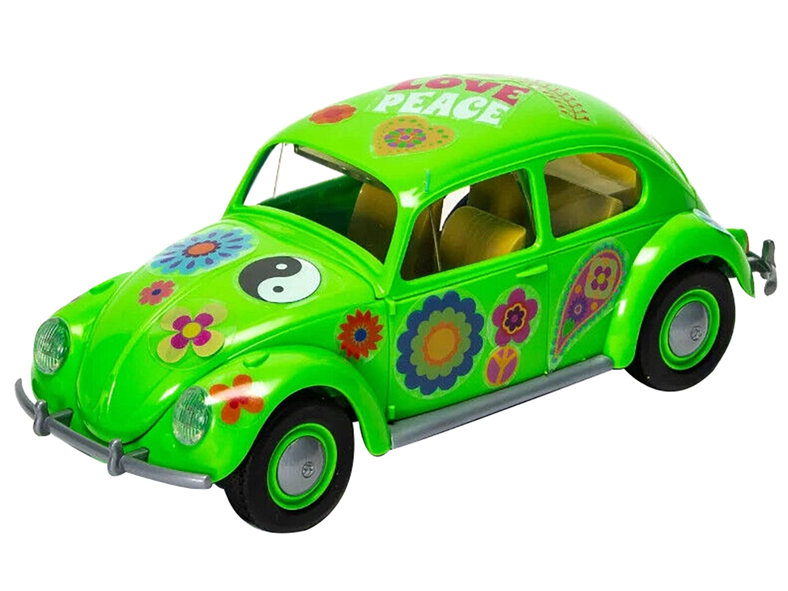 Skill 1 Model Kit Old Volkswagen Beetle Flower Power Snap Together Model by Airfix Quickbuild