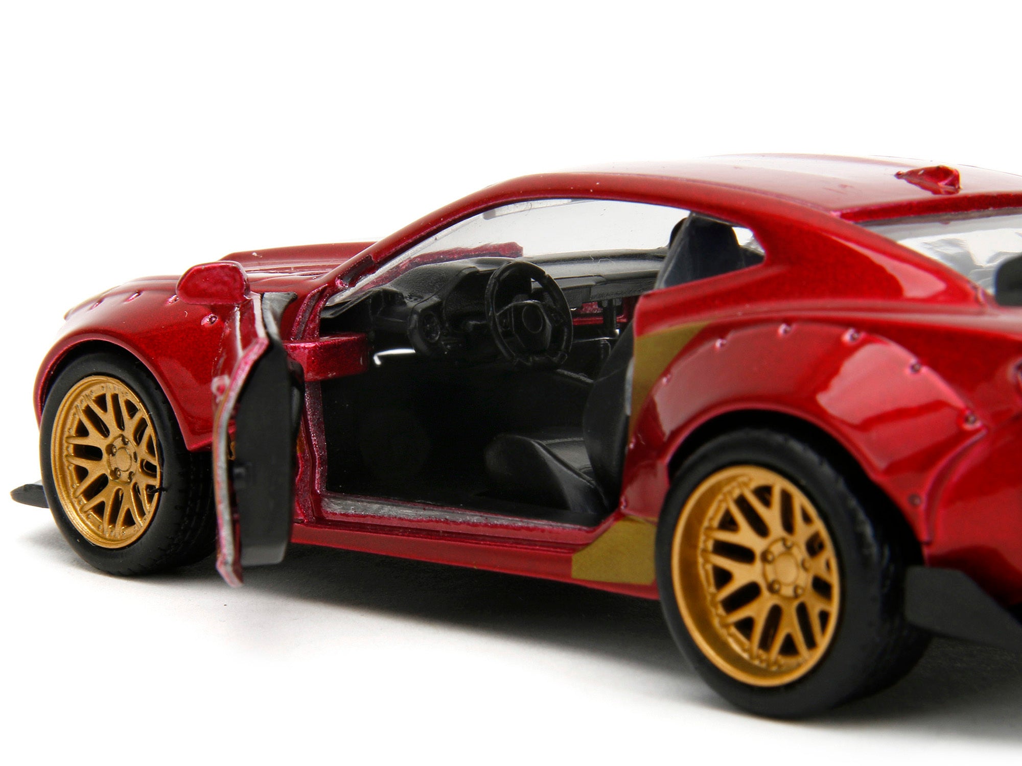 2016 Chevrolet Camaro Red Metallic and Gold and Iron Man Diecast Figure "The Avengers" "Hollywood Rides" Series 1/32 Diecast Model Car by Jada - Minihomy