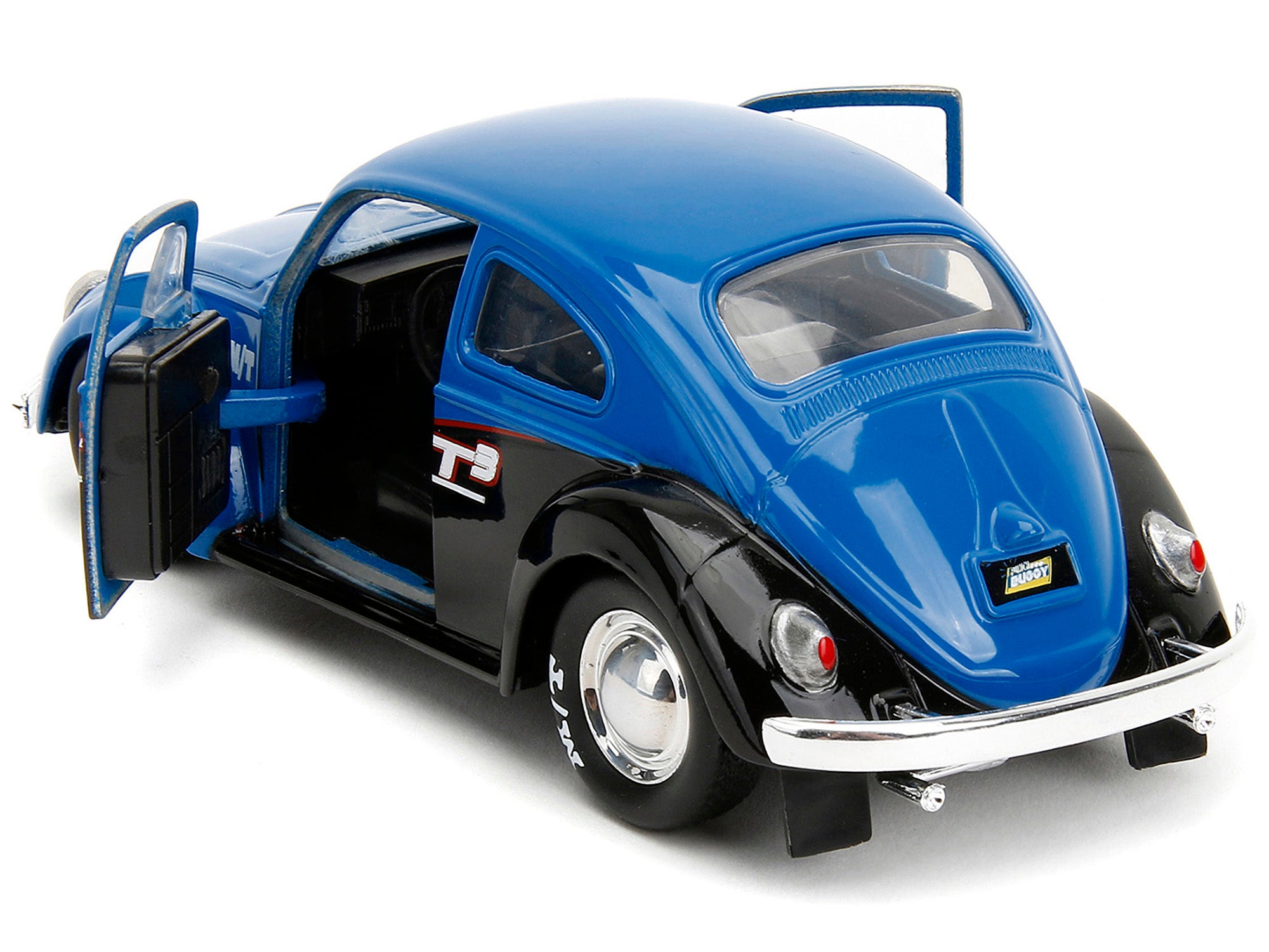 1959 Volkswagen Beetle "Spirit3 Racing" Blue and Black and Boxing Gloves Accessory "Punch Buggy" Series 1/32 Diecast Model Car by Jada - Minihomy