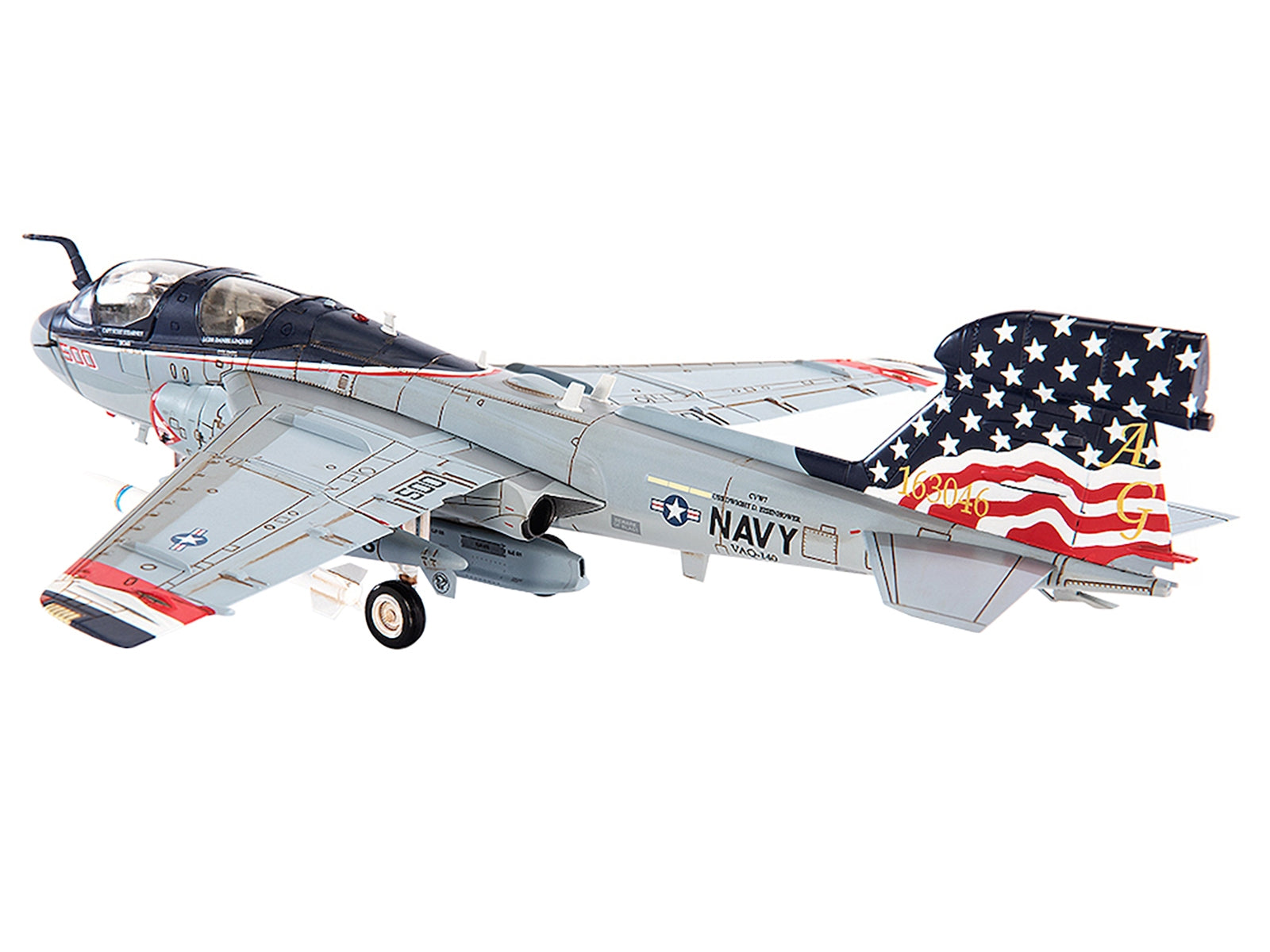 Northrop Grumman EA-6B Prowler Aircraft "U.S. NAVY VAQ-140 Patriots USS Dwight D. Eisenhower" (2006) 1/72 Diecast Model by JC Wings - Minihomy