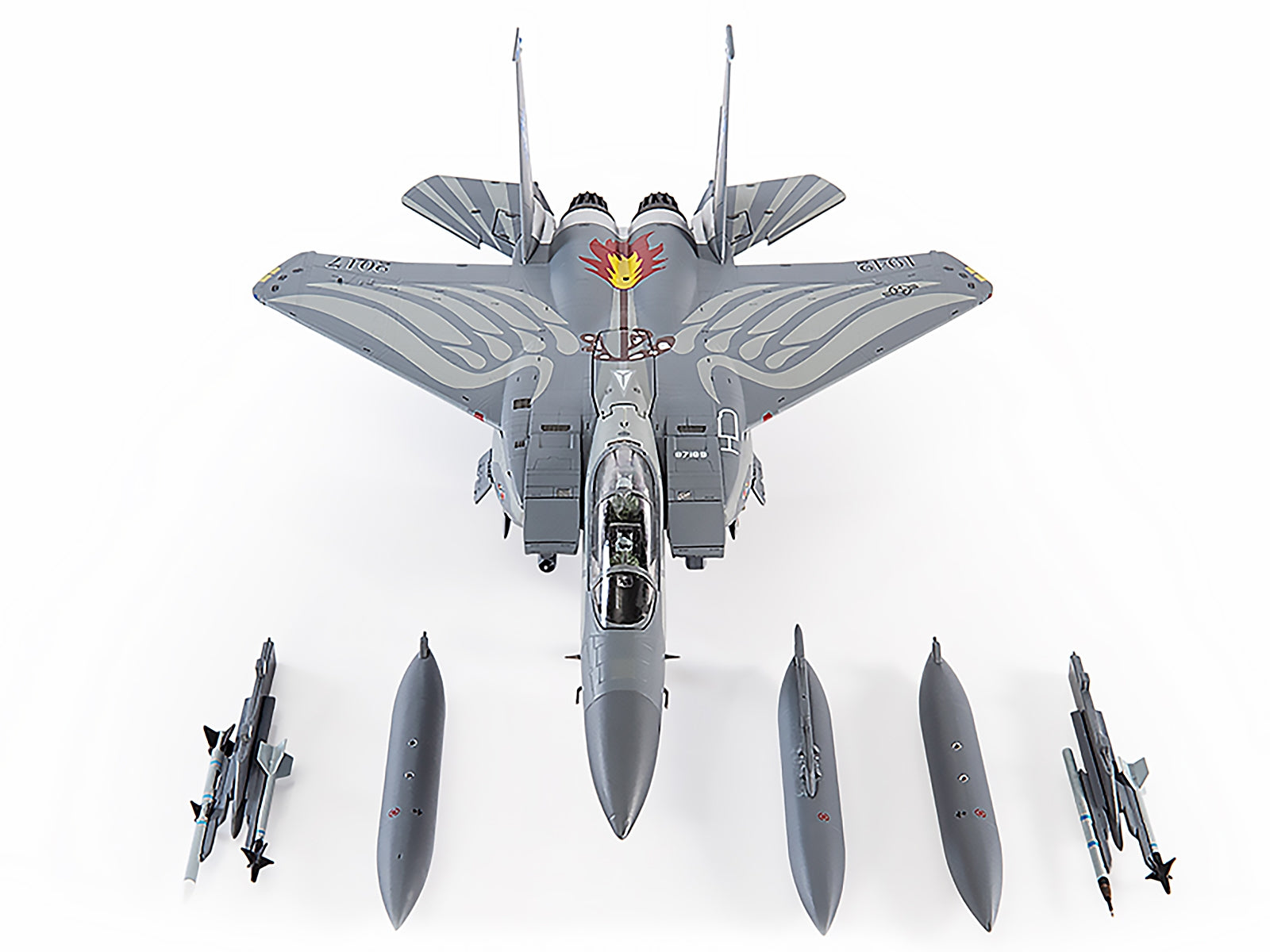 F-15E U.S. Air Force Strike Eagle Fighter Aircraft "4th Fighter Wing 2017 75th Anniversary" with Display Stand Limited Edition to 700 pieces Worldwide 1/72 Diecast Model by JC Wings - Minihomy