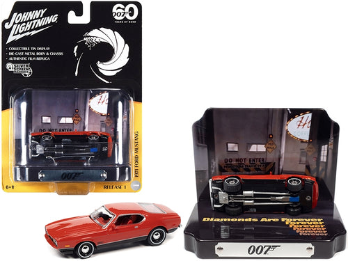 1971 Ford Mustang Mach 1 Red with Collectible Tin Display 