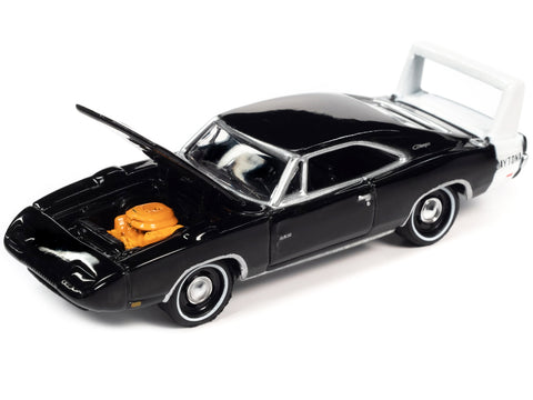 1969 Dodge Charger Daytona Black with White Tail Stripe 