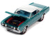 Johnny Lightning 1/64 Diecast: 1967 Oldsmobile 442 W-30 Aquamarine Metallic with White Top - Minihomy