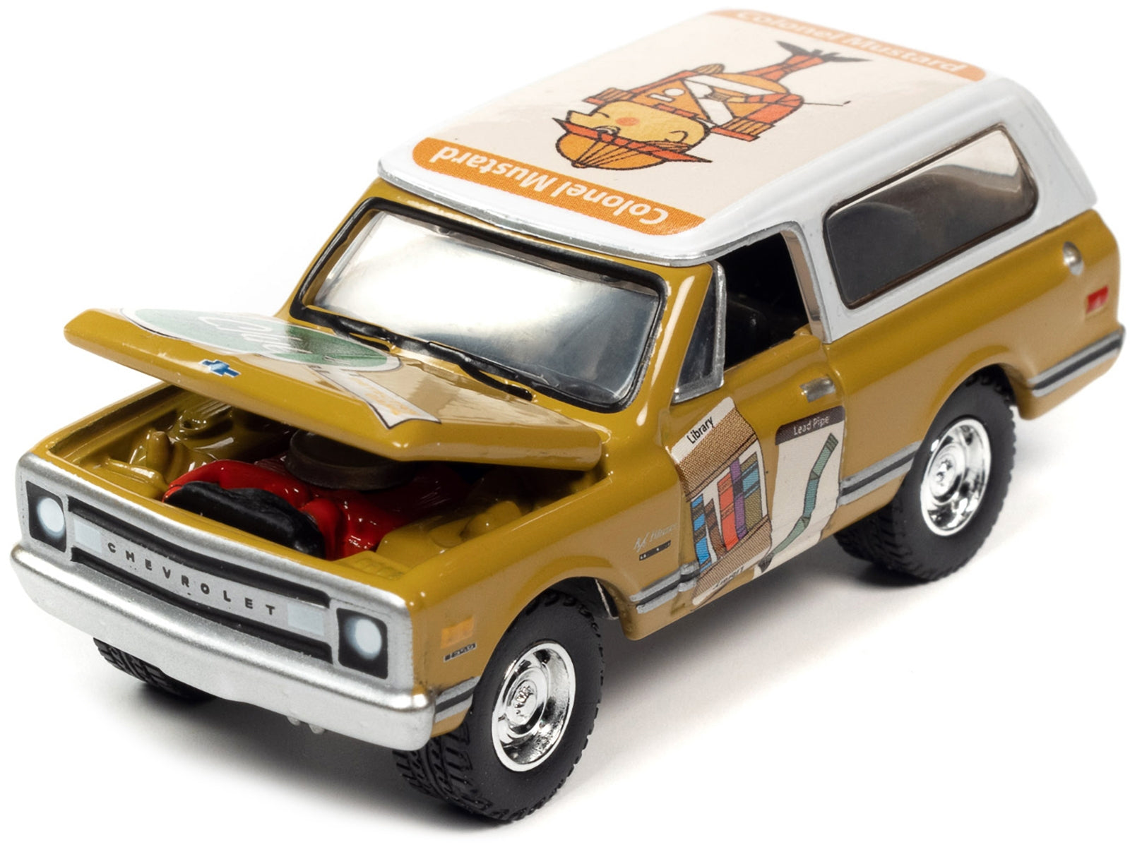 1970 Chevrolet Blazer Mustard Yellow with White Top (Colonel Mustard) w/Poker - Minihomy