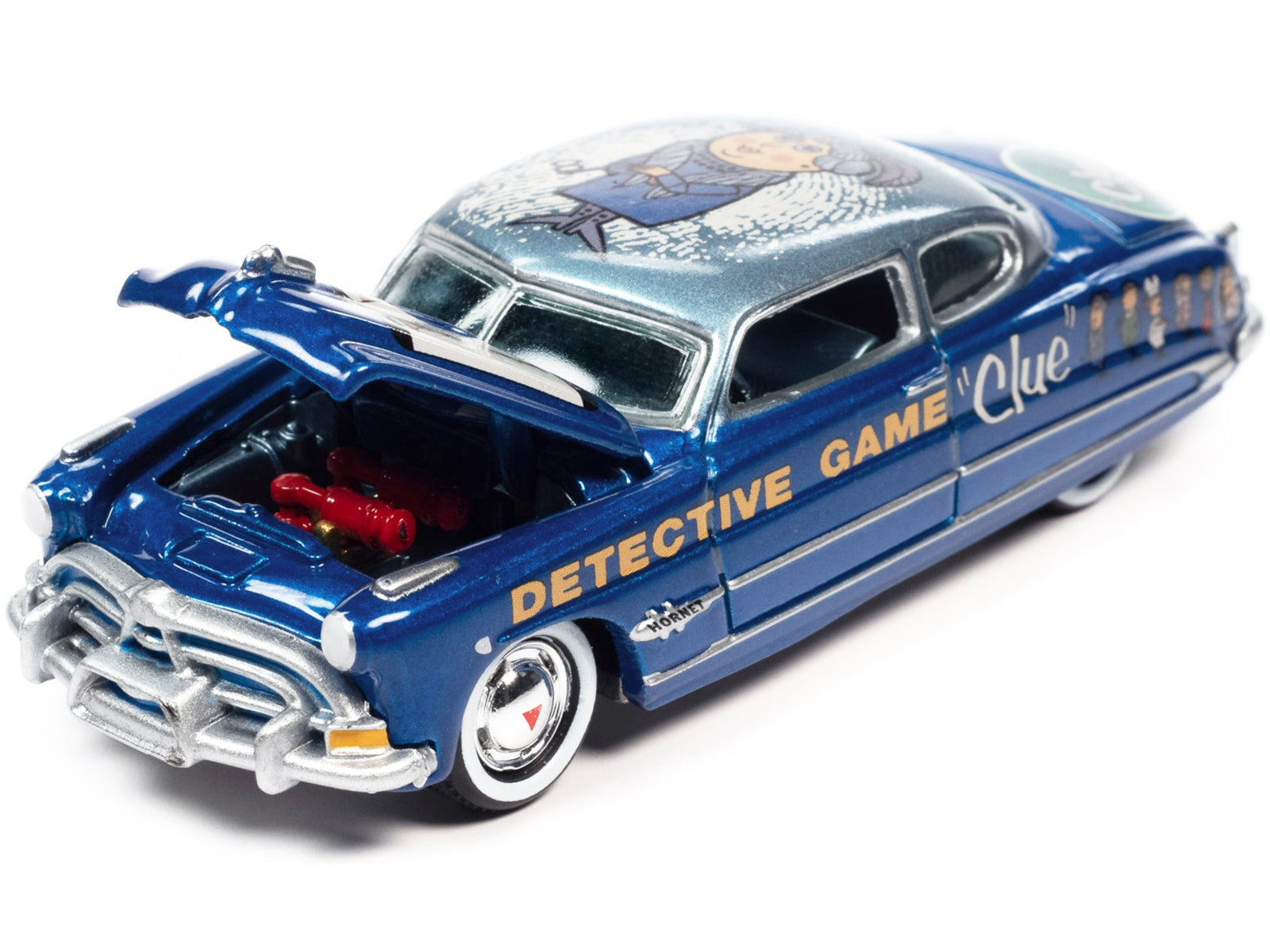 1951 Hudson Hornet Blue Metallic "Vintage Clue Mrs. Peacock" - Minihomy