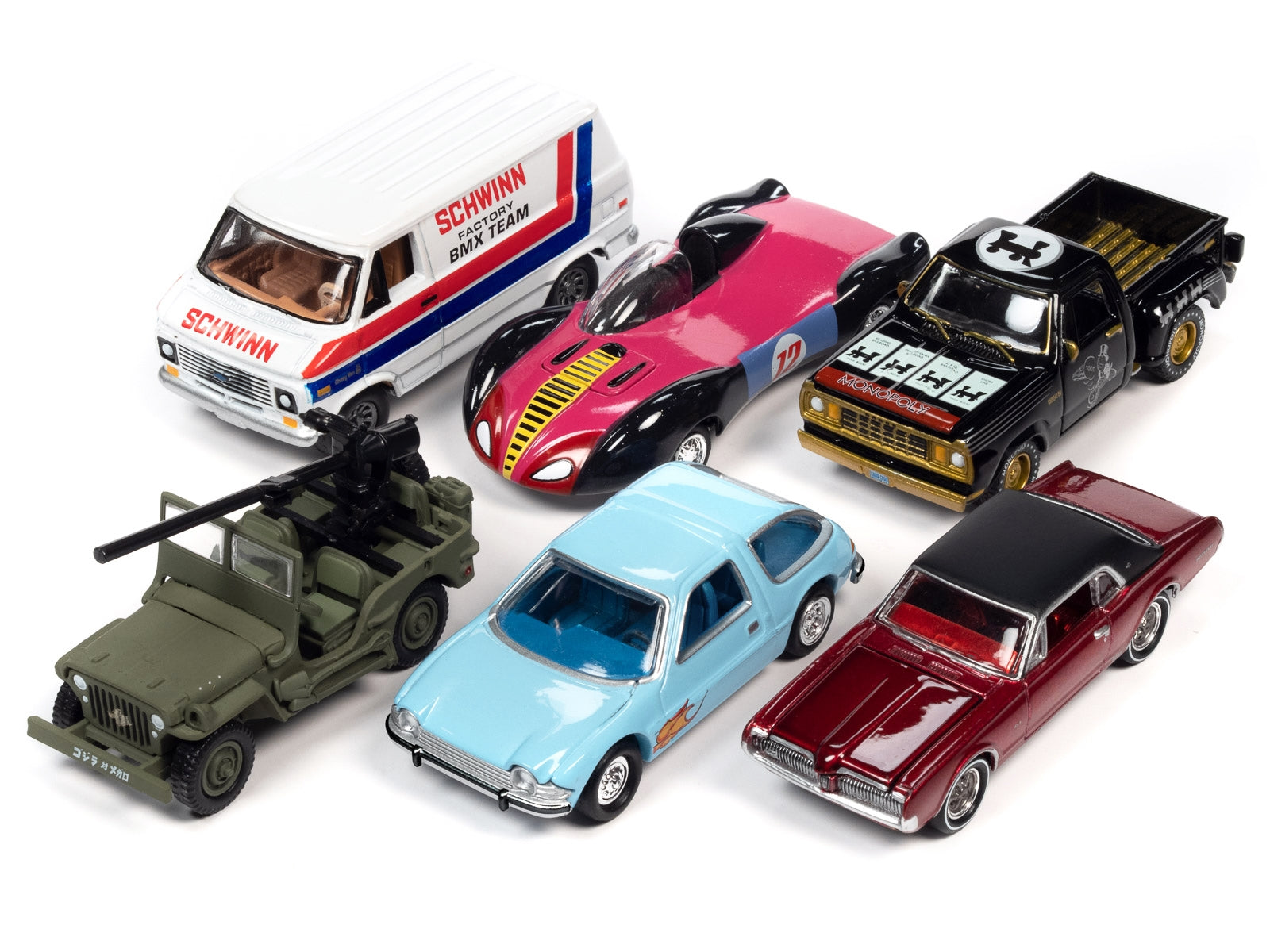 Pop Culture 2023 Set of 6 Cars Release 1 1/64 Diecast Model Cars by Johnny Lightning - Minihomy