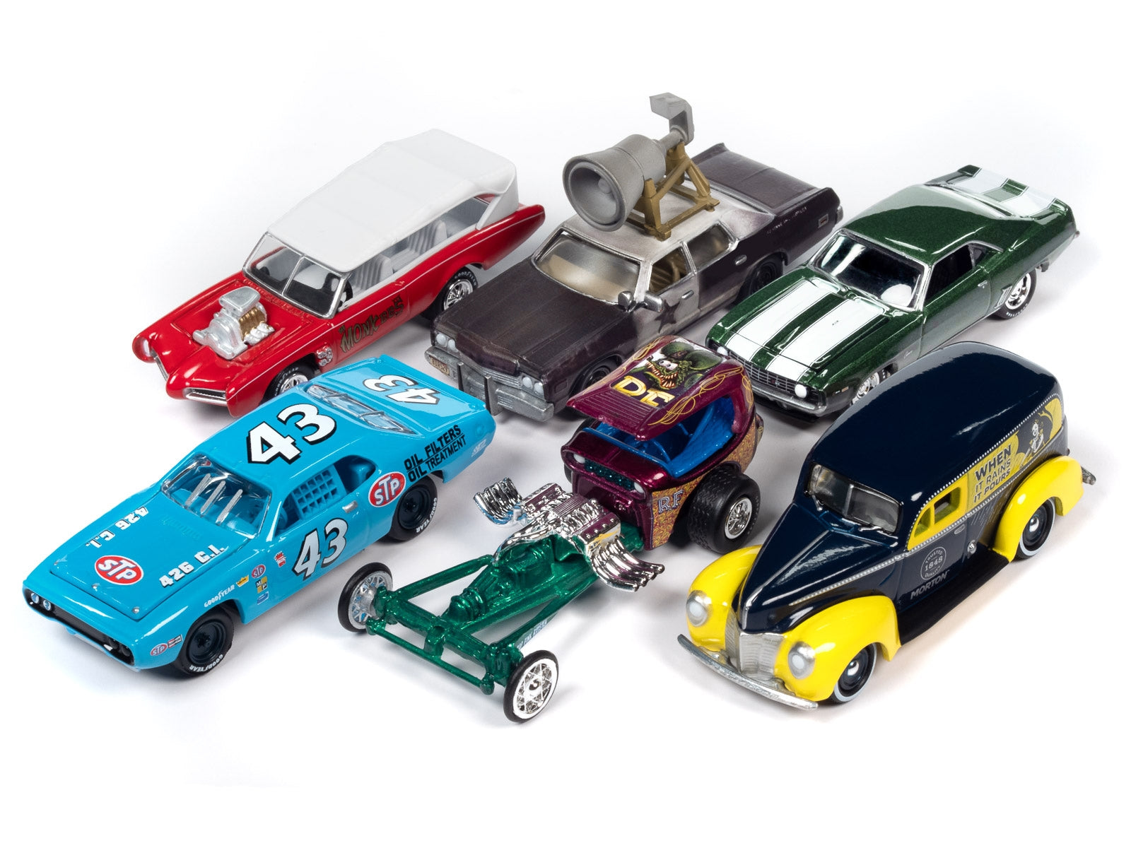 Pop Culture 2023 Set of 6 Cars Release 3 1/64 Diecast Model Cars by Johnny Lightning - Minihomy