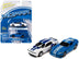 2014 Dodge Challenger R/T White with Blue Stripes and Graphics and 2008 Dodge Viper SRT10 Blue Metallic with White Stripes - Minihomy