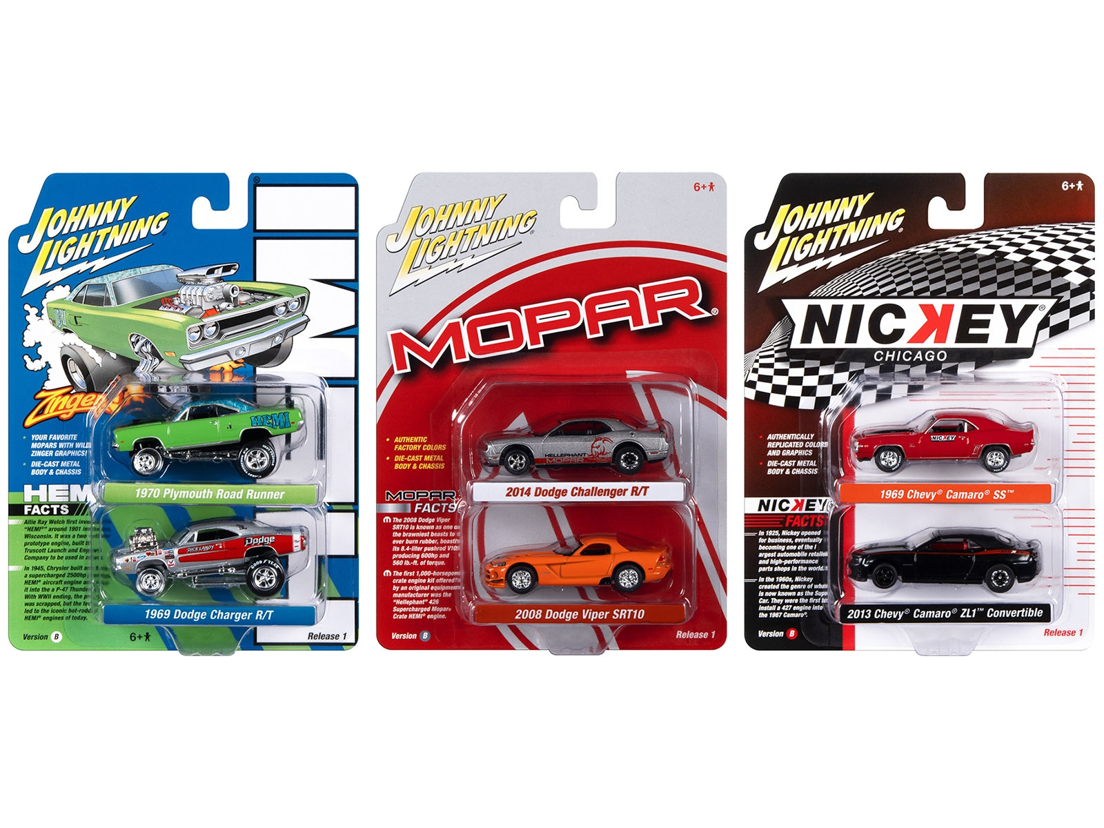 Johnny Lightning "2-Packs" 2023 Set B of 6 pieces Release 1 1/64 Diecast Model Cars by Johnny Lightning - Minihomy